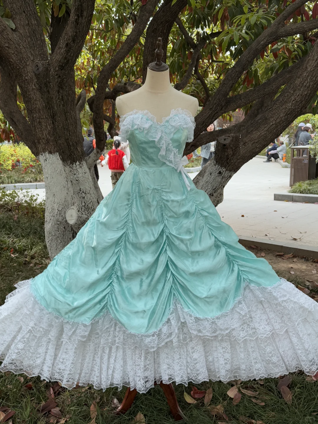 Mint Green Stunning Fashion Retro Elegant Delicate Lace Long Chiffon Ball Gown Evening Dress Birthday Party Dress gh4146