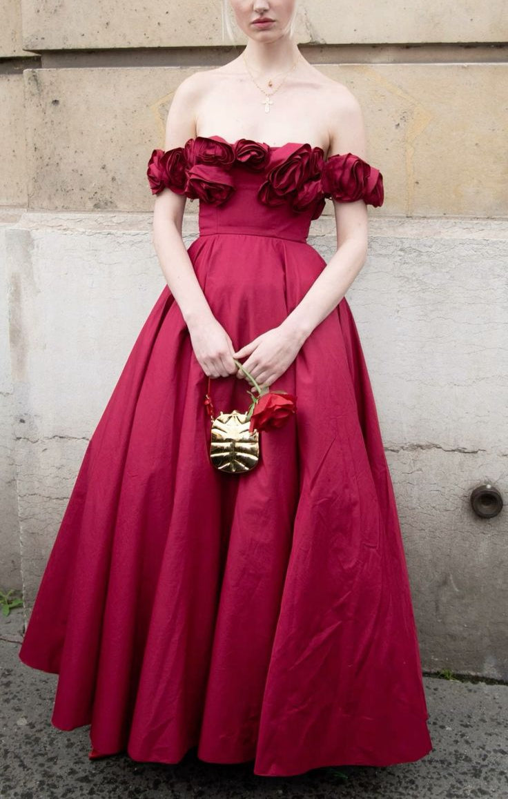 Pink Fashion Unique Rose Lace Neckline Long A-Line long Satin Prom Dress Evening Gown Party Dress gh3340