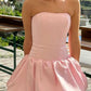 girlhomeshops-satin pink color homecoming dresses tight hoco dresses Barbie Princess gh5806