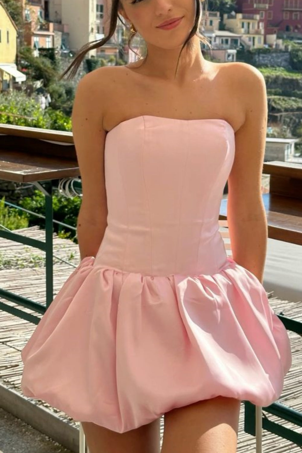 girlhomeshops-satin pink color homecoming dresses tight hoco dresses Barbie Princess gh5806