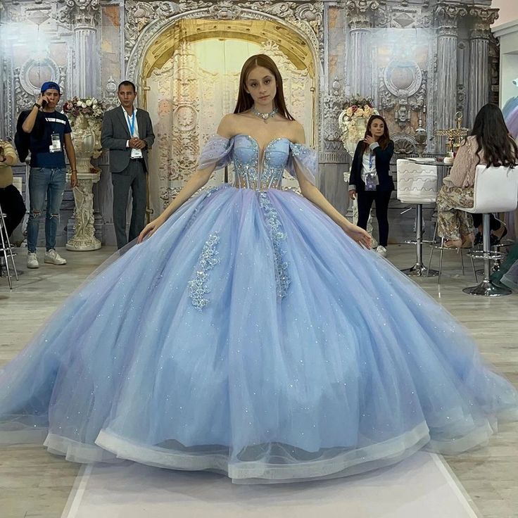 Blue shiny elegant cute sweet exquisite beaded long tulle princess ball gown, evening dress, adult ceremony dress gh3535