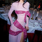 Pink Gorgeous Shiny Elegant Long Mermaid Slim Fashion Bow Slit Sexy Ball Gown Evening Dress Party Dress gh3248