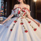 Robe de soirée longue en tulle avec appliques de roses délicates et magnifiques, robe de mariée gh3341