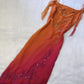 Orange Gradient Fashion Exquisite Beaded Long Tulle Ball Gown Evening Dress Party Dress gh3184