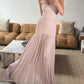 Pink Simple Elegant Long Tulle Ball Gown Evening Dress gh3017