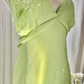Robe de soirée longue en mousseline de soie, élégante et brillante, vert clair, avec perles exquises, pour anniversaire, mariage, fête, bal, Saint-Valentin, gh4038