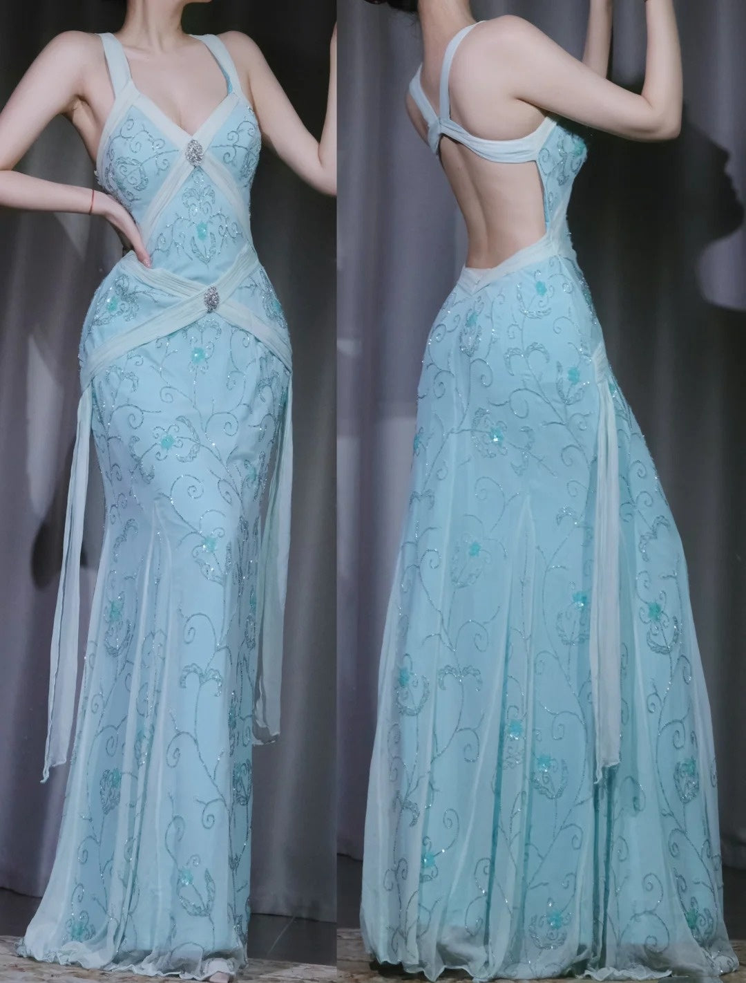 Nouvelle robe de soirée rétro tendance, robe romantique, robe pour un rendez-vous galant, robe longue de soirée gh6520