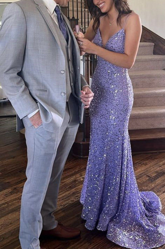 girlhomeshops-Charming Dress With Shiny Floral Slit Tube Top Long Sequins Prom Dress Graduation Dress gh5869