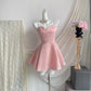 Pink Princess Barbie Short Satin Homecoming Dress Prom Dress Birthday Dress gh4632