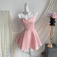 Pink Princess Barbie Short Satin Homecoming Dress Prom Dress Birthday Dress gh4632