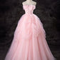 Robe de soirée longue en tulle rose élégante et tendance, robe de bal, gh4886
