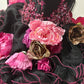 Black Pink Floral Maximalism Long Tulle Ball Gown 16th Birthday Dress Quinceanera Dress gh4739