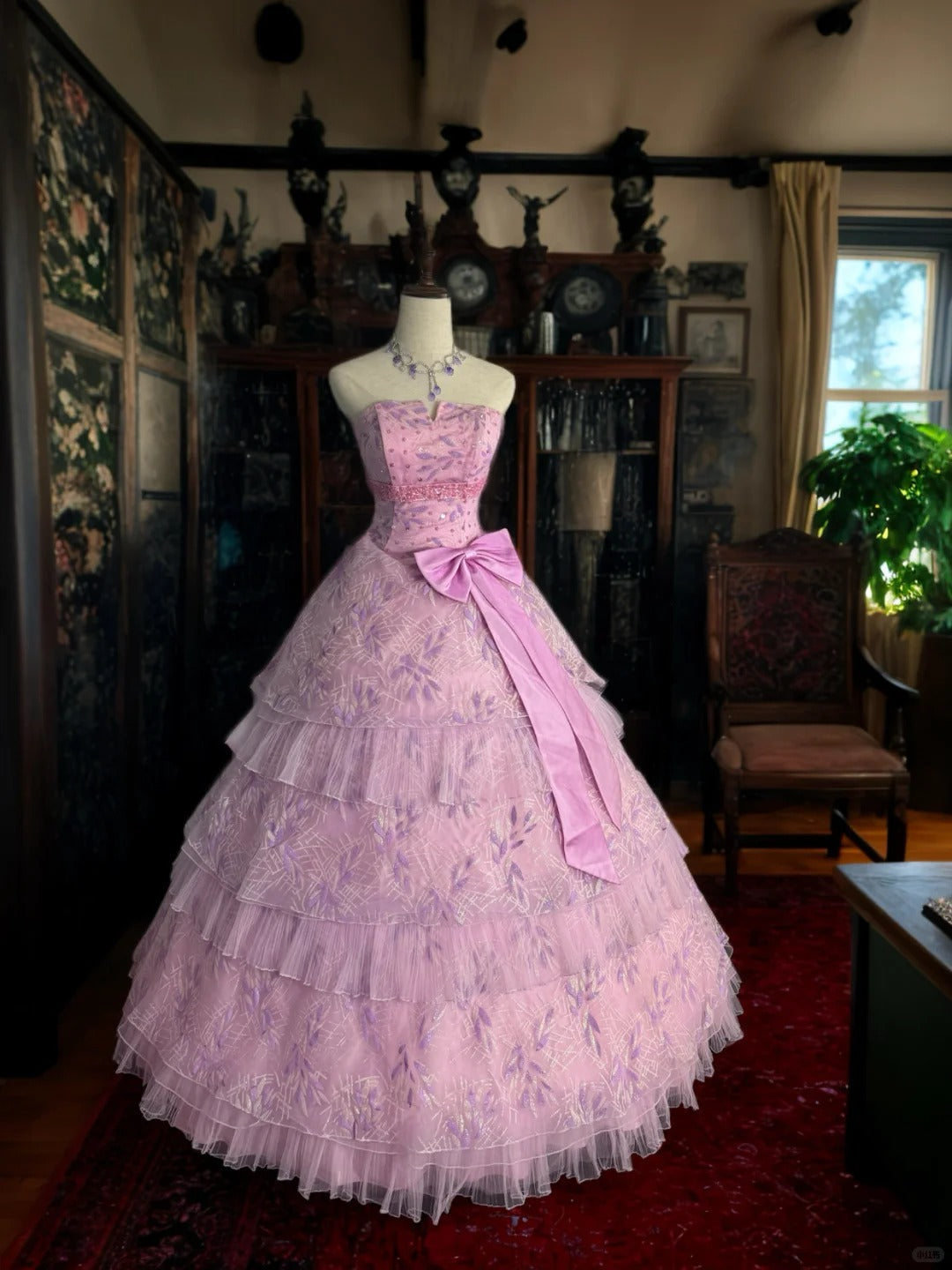 Girlhomeshops-Pink Sparkling Tulle Princess Long Formal Prom Dress gh5358