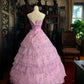 Girlhomeshops-Pink Sparkling Tulle Princess Long Formal Prom Dress gh5358