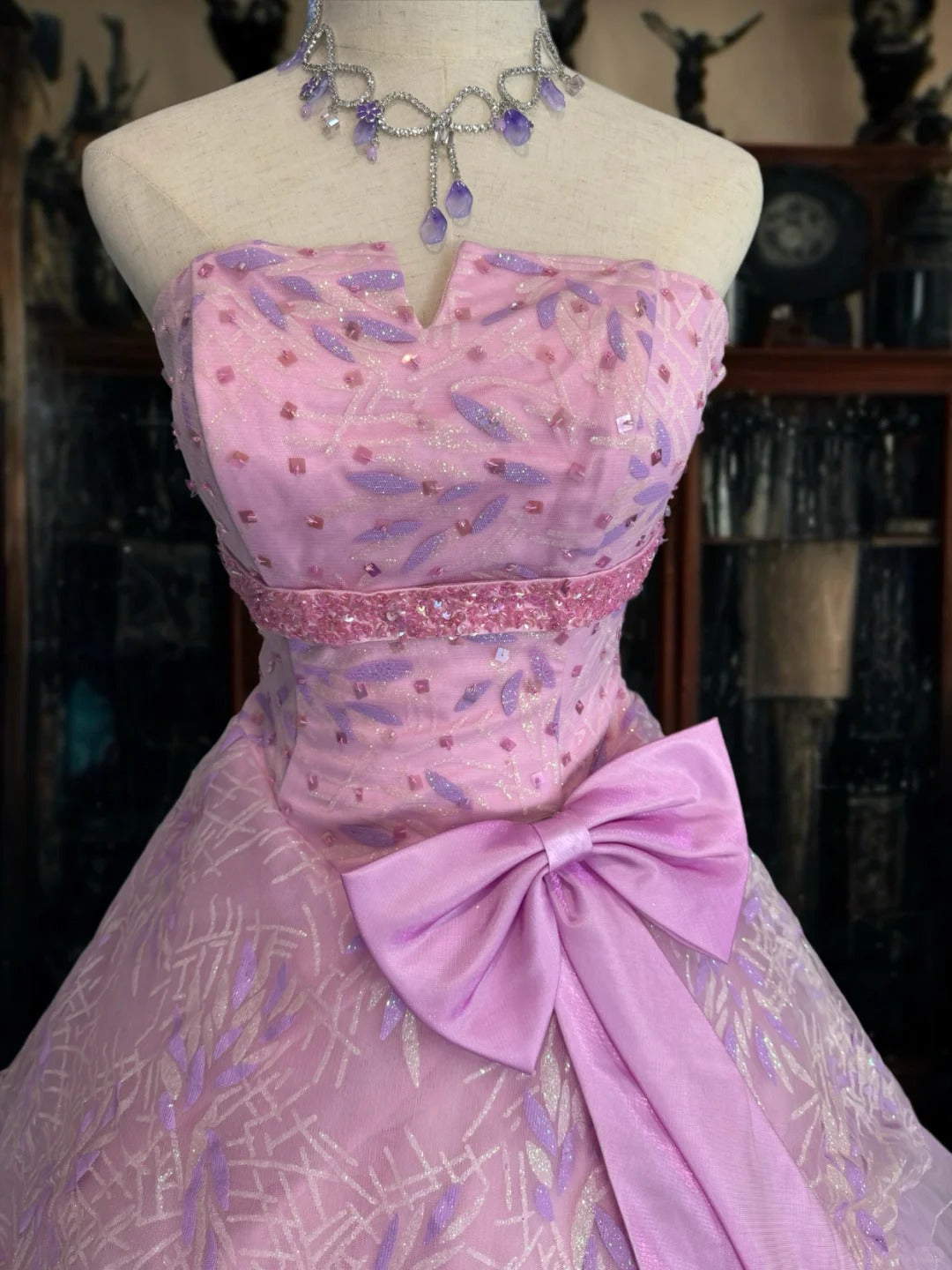 Girlhomeshops-Pink Sparkling Tulle Princess Long Formal Prom Dress gh5358