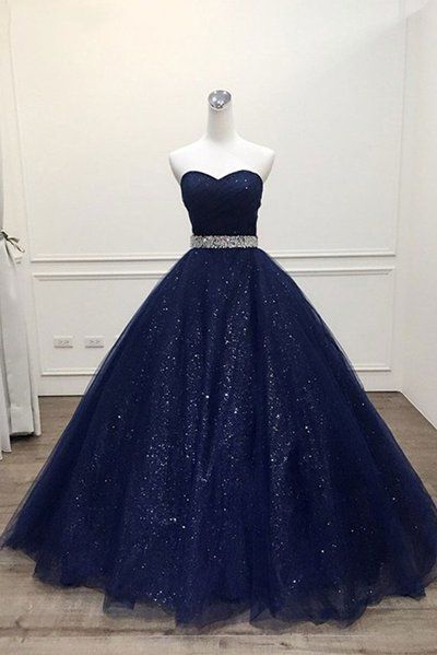 Robe de soirée longue en tulle bleu royal/violet, magnifique, brillante et exquise, avec des perles, coupe trapèze, gh3558