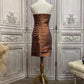 ✨Girlhomeshops-Brown rhinestone short satin homecoming dress prom party dress gh4985