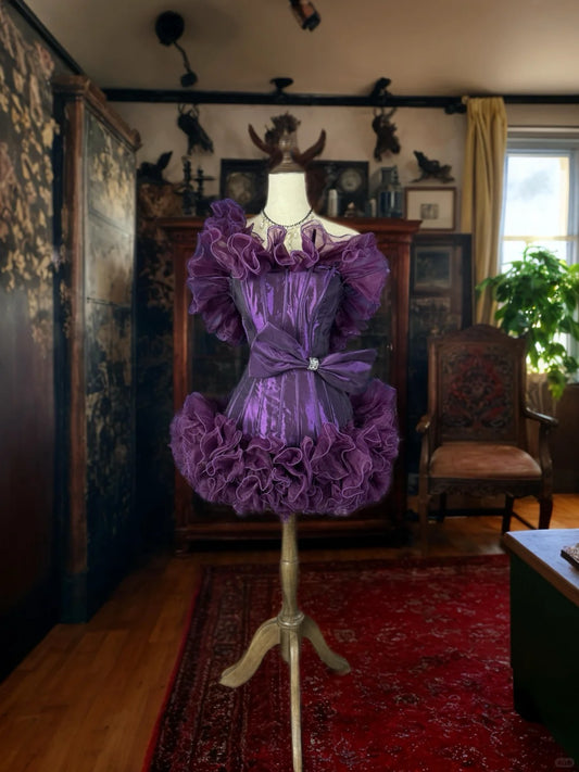 Girlhomeshops - Robe de soirée courte en tulle violet, style princesse, tenue de soirée, d'anniversaire, gh5357