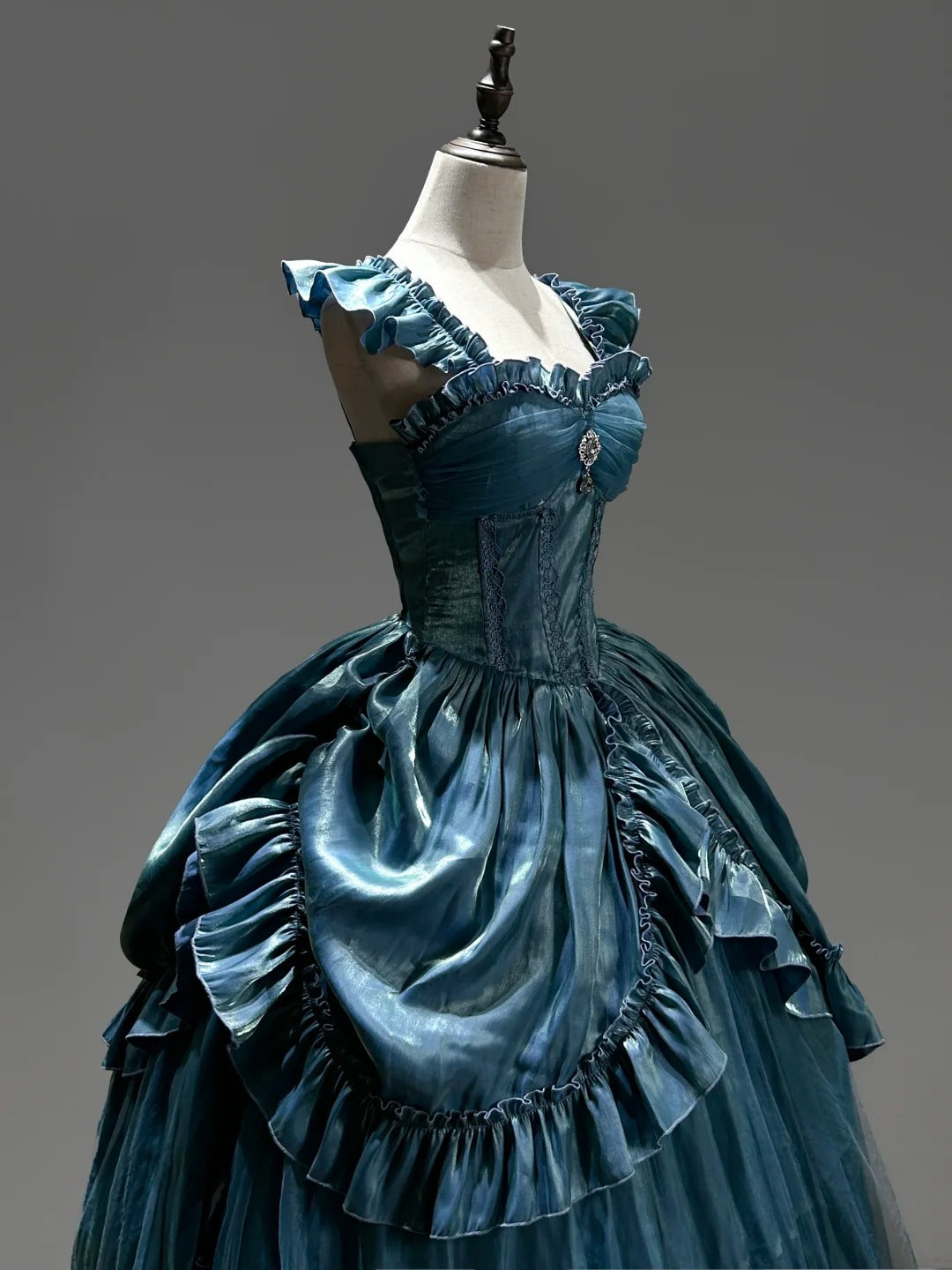 Blau Wunderschöne Elegante Exquisite Lange Satin Bodenlangen Ballkleid Abendkleid Brautkleid gh4134