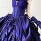 Robe de soirée longue en satin violet, élégante, vintage, longueur au sol, gh4249