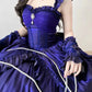 Robe de soirée longue en satin violet, élégante, vintage, longueur au sol, gh4249