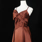 Blue/Brown/Red Spaghetti Strap Elegant Long Satin Ball Gown Evening Dress Party Dress gh4539