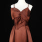 Blue/Brown/Red Spaghetti Strap Elegant Long Satin Ball Gown Evening Dress Party Dress gh4539
