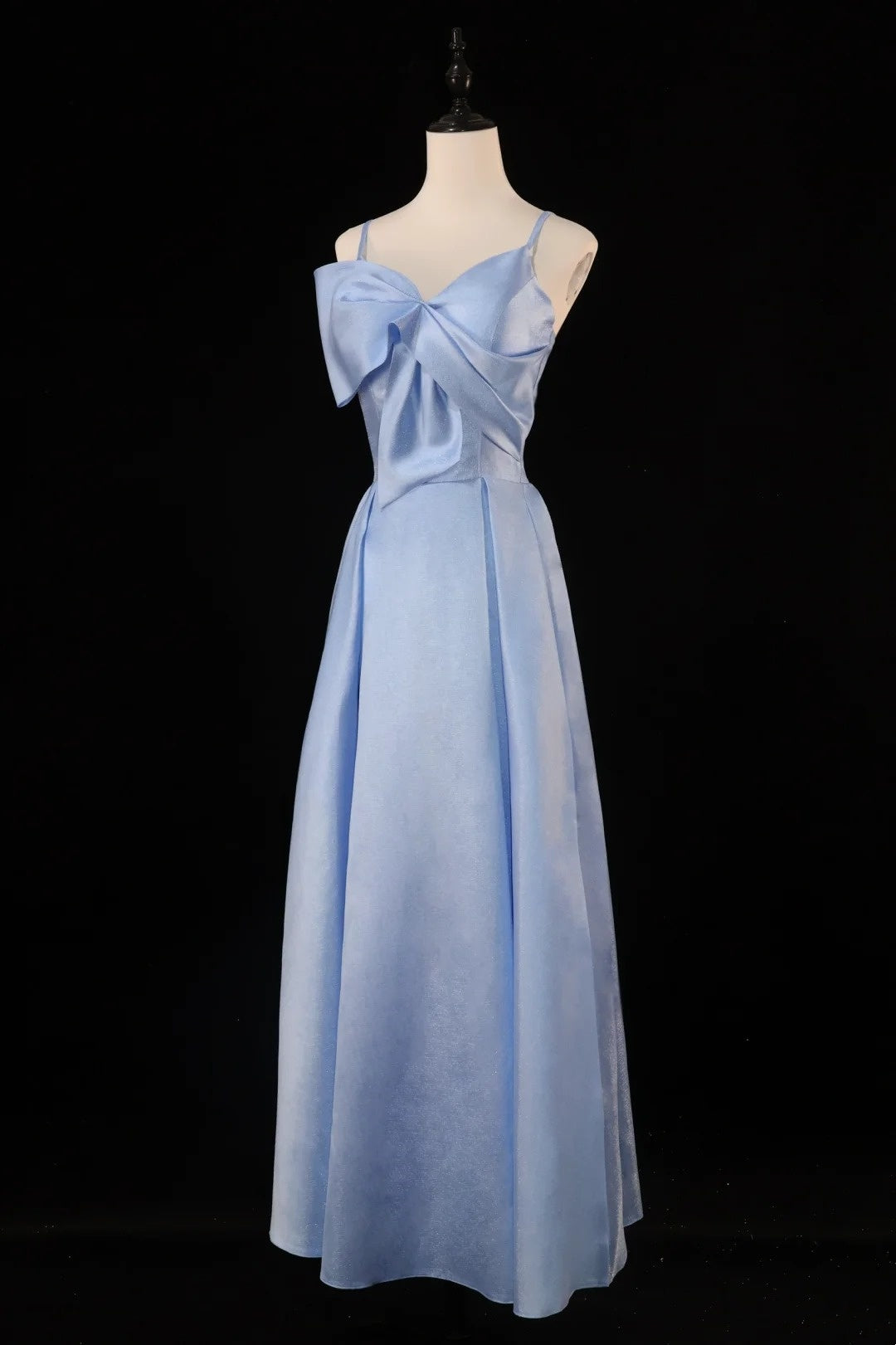 Blue/Brown/Red Spaghetti Strap Elegant Long Satin Ball Gown Evening Dress Party Dress gh4539