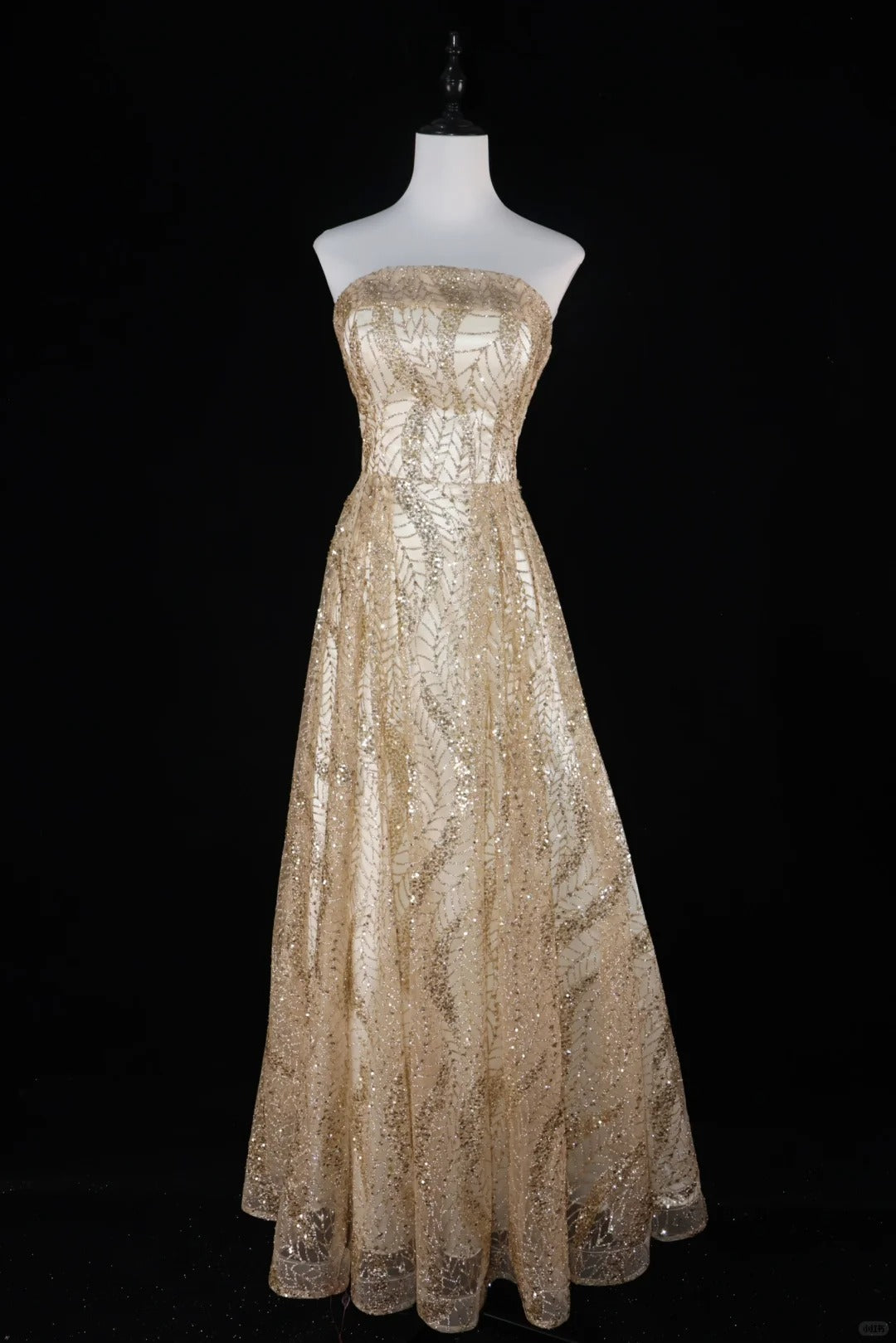 Glitter Gold Bling Bling Long Beaded Ball Gown Evening Gown Graduation Gown Adult Gown gh4540