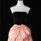 Black pink contrast color fashion long satin ball gown evening dress graduation dress gh4544