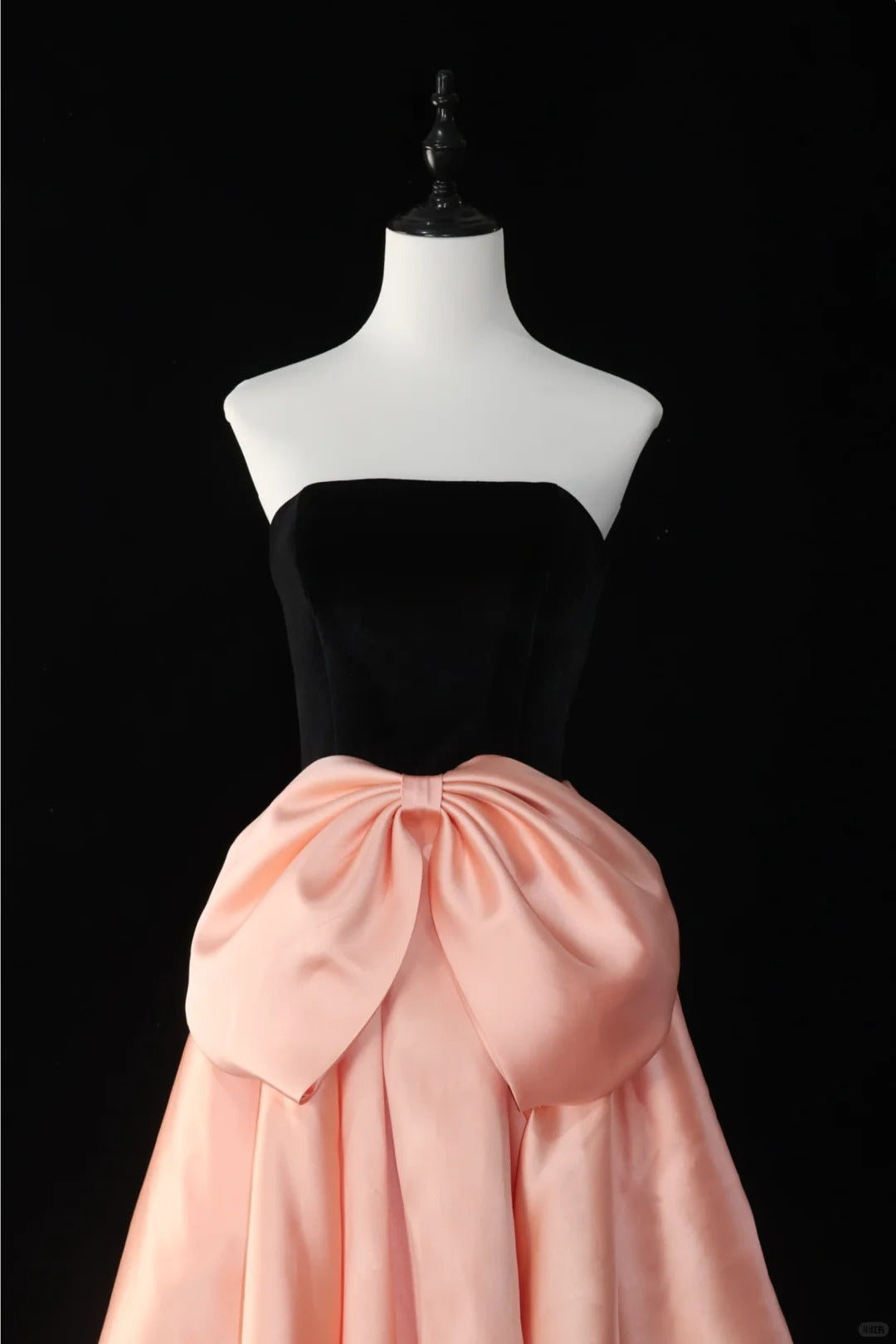 Black pink contrast color fashion long satin ball gown evening dress graduation dress gh4544