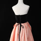 Black pink contrast color fashion long satin ball gown evening dress graduation dress gh4544