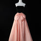 Black pink contrast color fashion long satin ball gown evening dress graduation dress gh4544