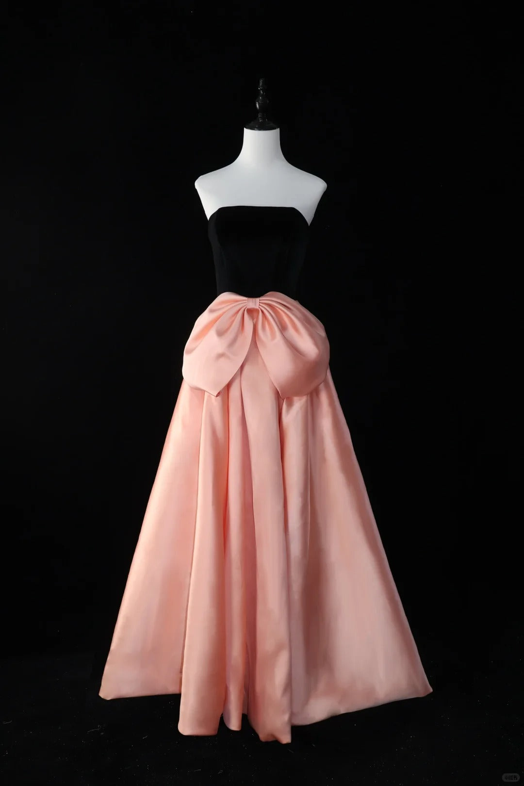 Black pink contrast color fashion long satin ball gown evening dress graduation dress gh4544