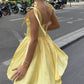 Girlhomeshops-Yellow Fashion Sweet Short Satin Homecoming Dress Birthday Dress gh5270