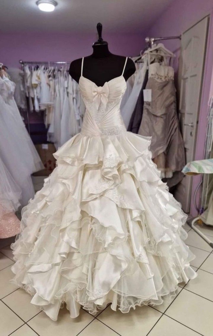 Robe de soirée en satin et tulle pour adulte, robe de mariée, robe de cérémonie, ligne A, élégante et unique, à la mode ivoire, gh3555