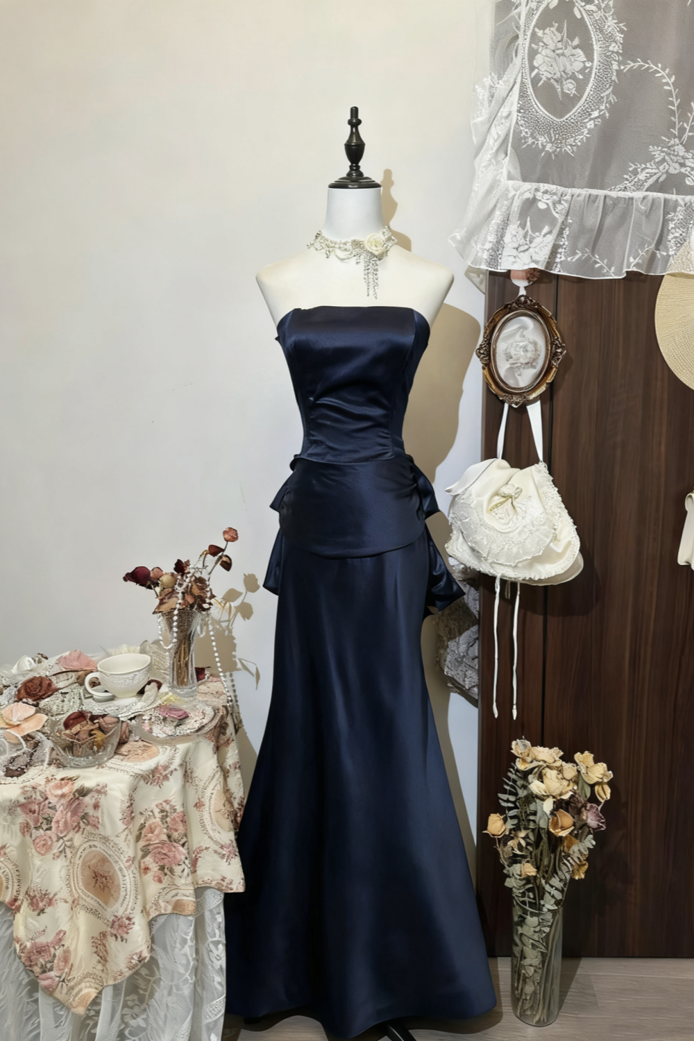 girlhomeshops - Nouvelle robe de soirée bleu marine gh6121