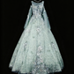 girlhomeshops-Green Appliqué Delicate Long Tulle Formal Ball Gown gh6287