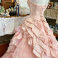 Girlhomeshops - Robe d'anniversaire 16 ans, rose, motif floral, robe longue en tulle, robe de bal, robe de bar-mitsva, gh5636