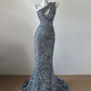 Silver Shiny Fashion Sequin Long Prom Dress Evening Gown Party Dress gh4837