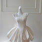 Moonlight White Short Satin Homecoming Dress Party Gown gh4763