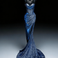 Robe sirène dos nu bleu scintillant style galaxie irisée - Robe de soirée et tapis rouge sur le thème des étoiles gh6570