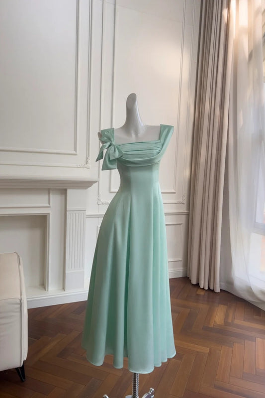 Green long satin dress gh6853