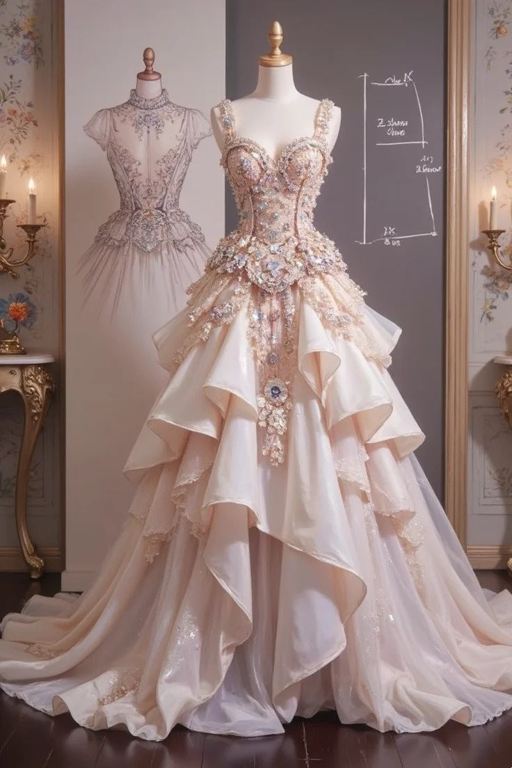 Robe de soirée élégante en tulle rose, magnifique et scintillante, style princesse, tenue de bal, gh4732