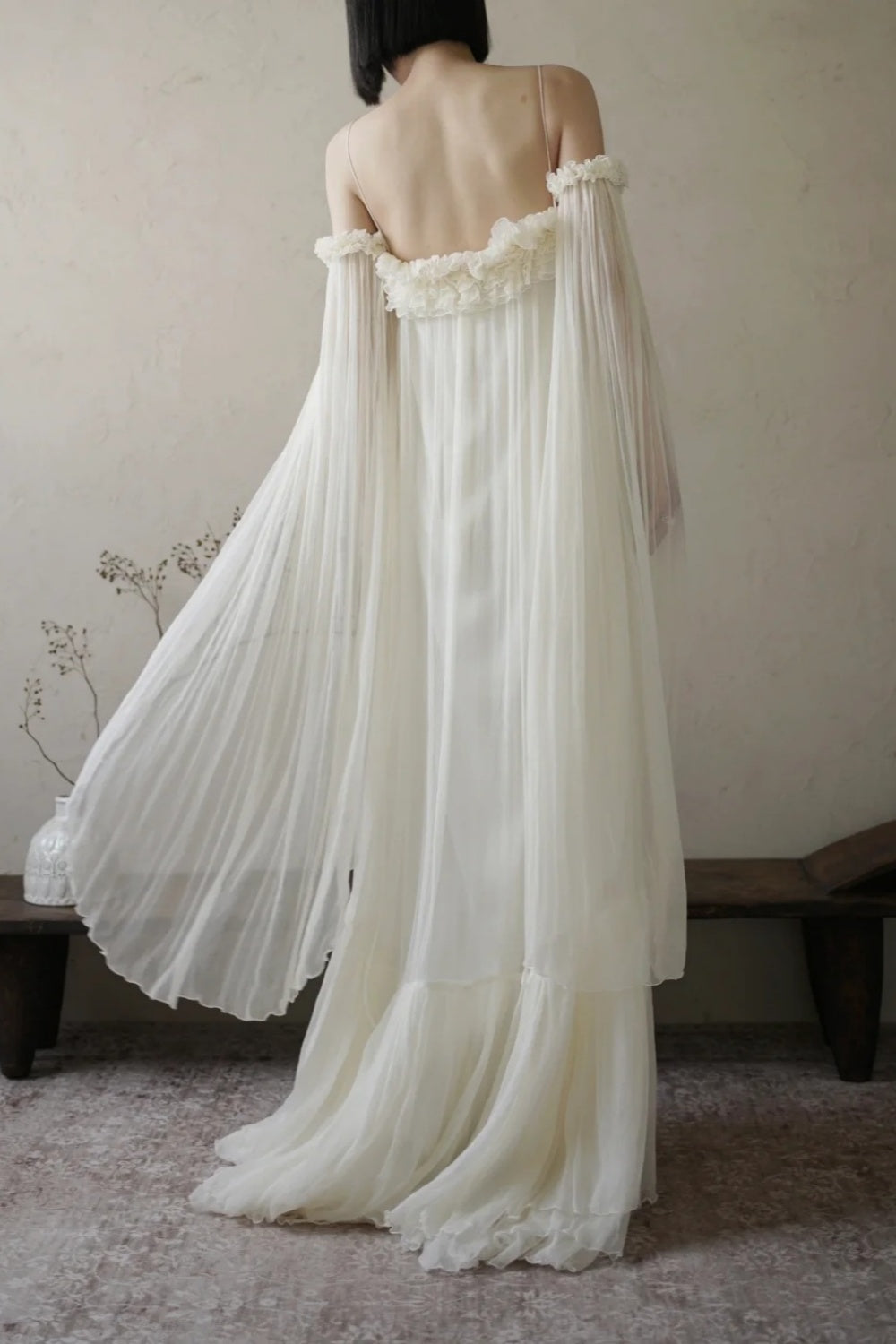 girlhomeshops--White fairy dress long chiffon dress gh5735