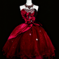 girlhomeshops-Red short birthday dress, tulle back-to-school dress gh6140