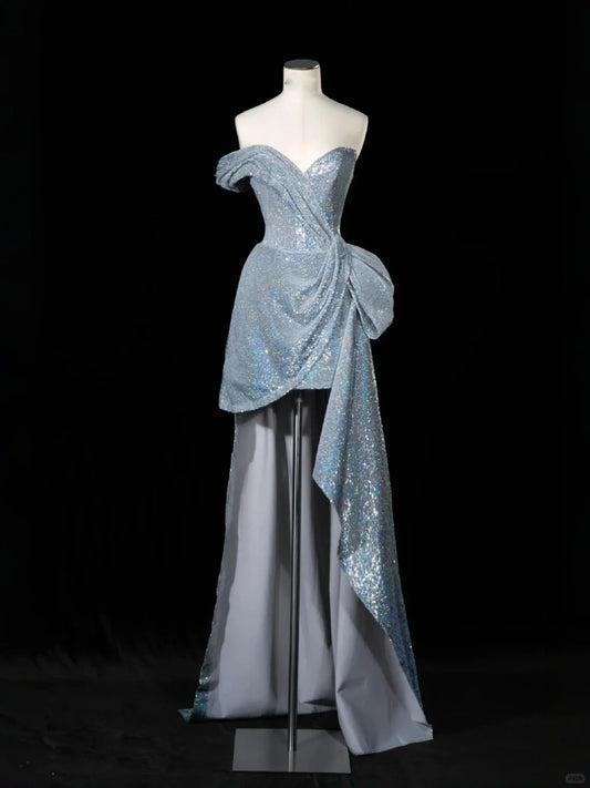 🌌Future space silver short starry bright romantic ball gown evening dress homecoming dress birthday dress prom dress gh4354