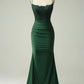 Blue/Green/Red Exquisite Shiny Elegant Satin Long Mermaid Fit Floor Length Ball Gown Evening Dress Prom Dress gh4202