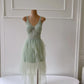Green fantasy short chiffon fairy homecoming dress holiday party dress gh4765
