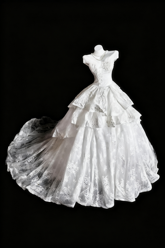 girlhomeshops - Robe de mariée longue en dentelle blanche, magnifique et exquise gh6281